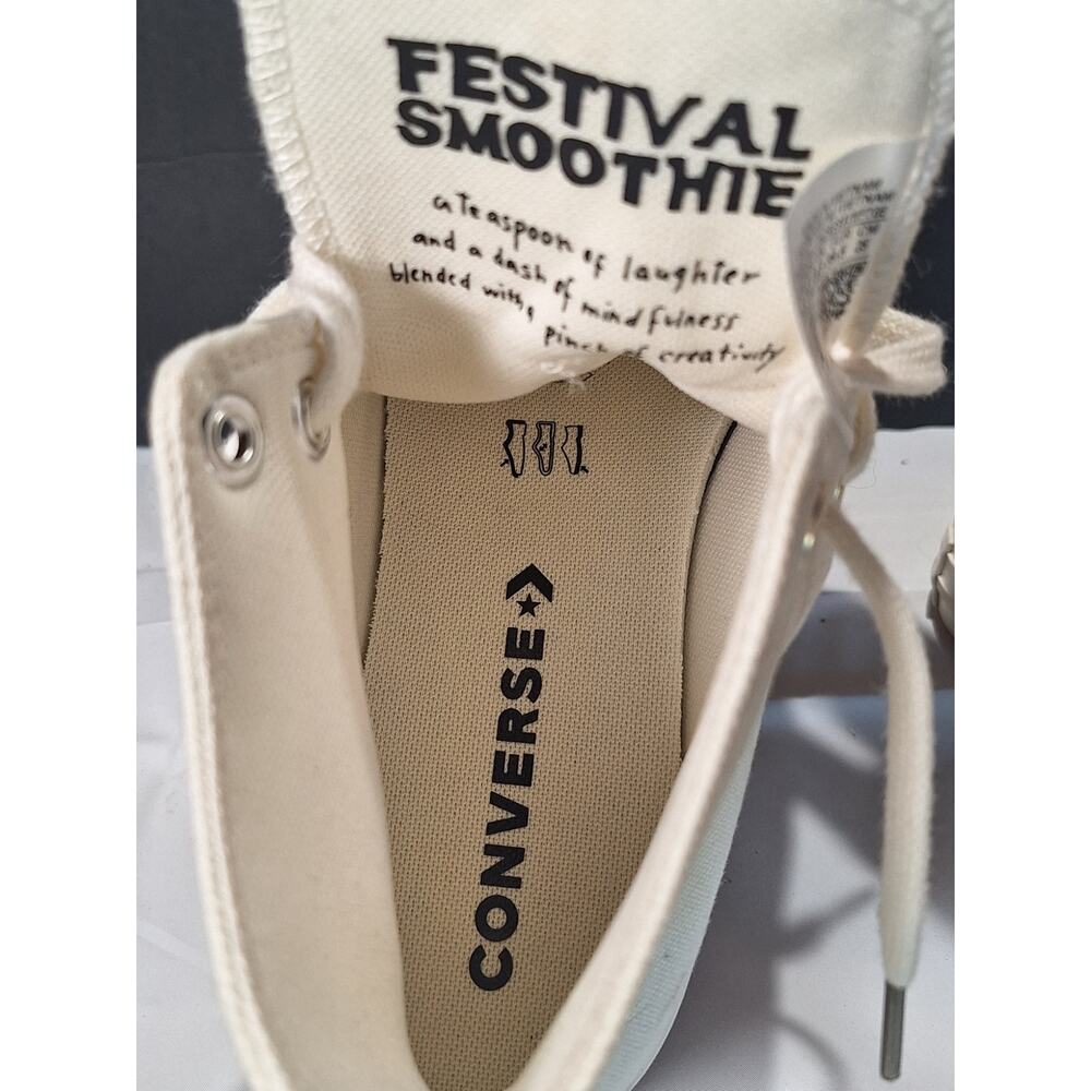 Converse Festival Florals A03514C Egret Light Gold Sunflower Womens 8.5 Mens 6.5 - Picture 8 of 10